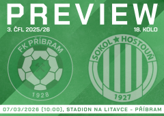 Hostouň vyzve tabulkového souseda z Příbrami